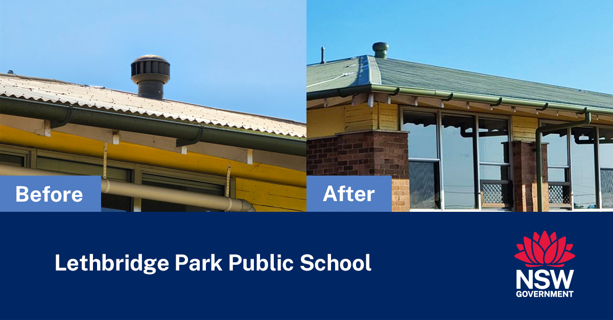 Lethbridge Park Public School before and after roof replacement Lethbridge Park Public School before and after roof replacement