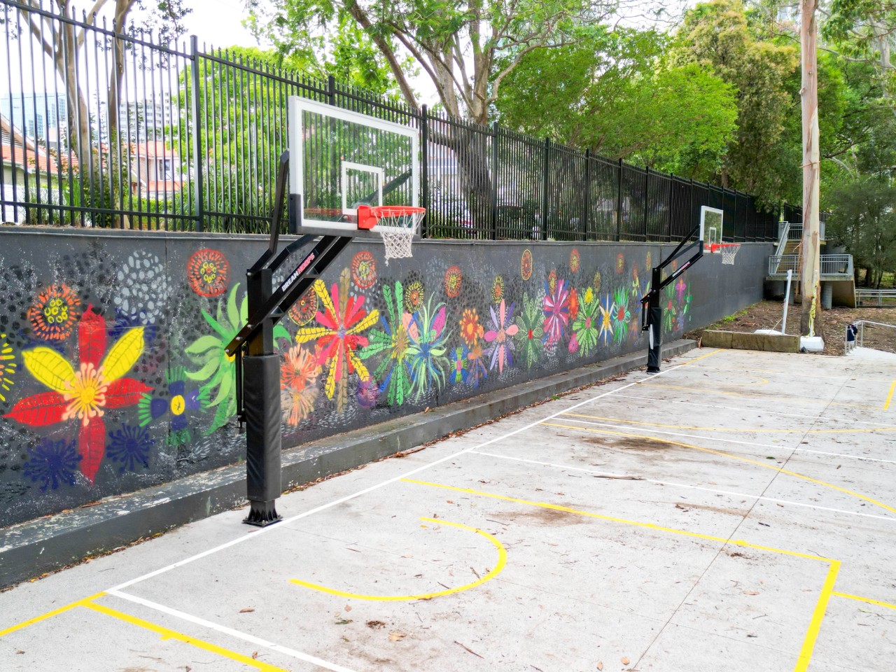 Chatswood High School - new permanant basketball court in the Meadows