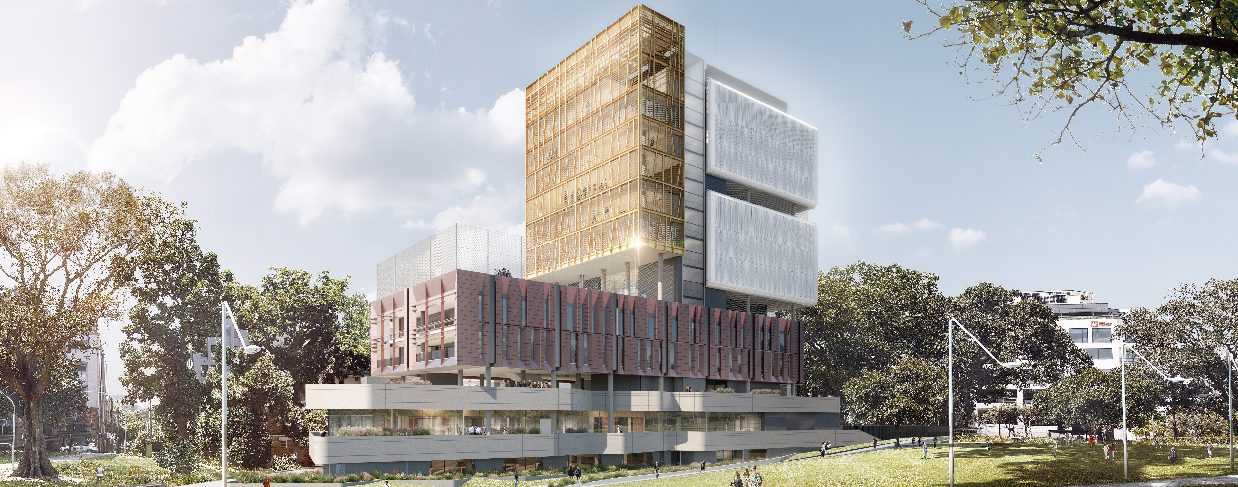 ISHS_View_from_Prince_Alfred_Park Artist impression of the new Inner Sydney High School - view from Prince Alfred Park