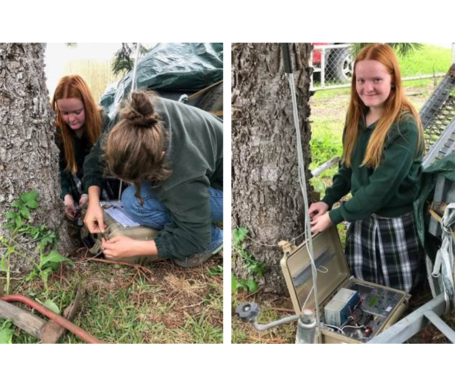 Students from Wee Waa High School undertaking field work on sound measurement.